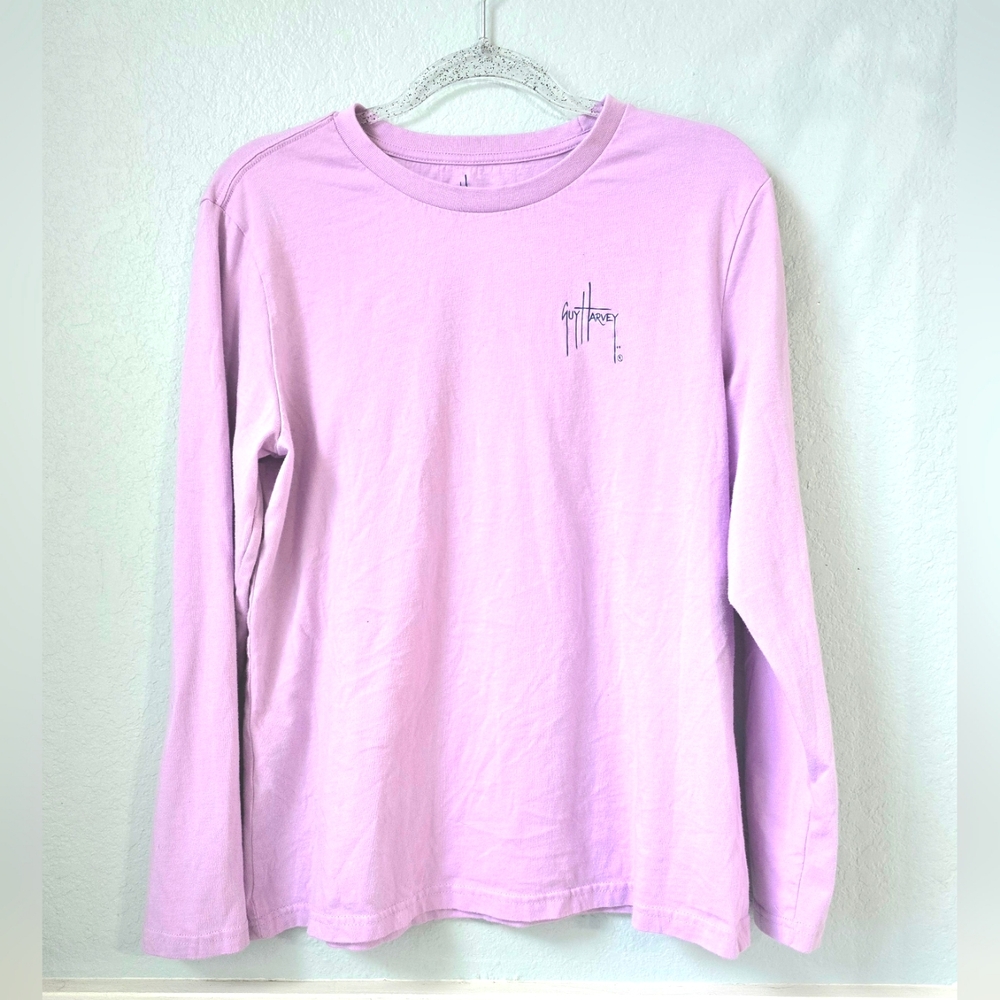 Guy Harvey Women's Long-Sleeve shirt | size large | purple w turtle swimming